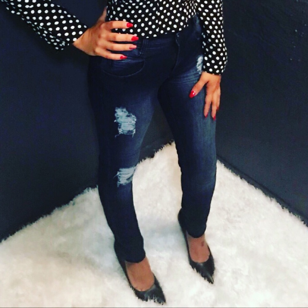 Distressed Denim Jeans